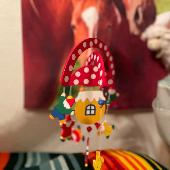 Wooden Mushroom Gnome Baby Mobile Made in Germany 🍄❤️🌲 - Picture 5 of 7